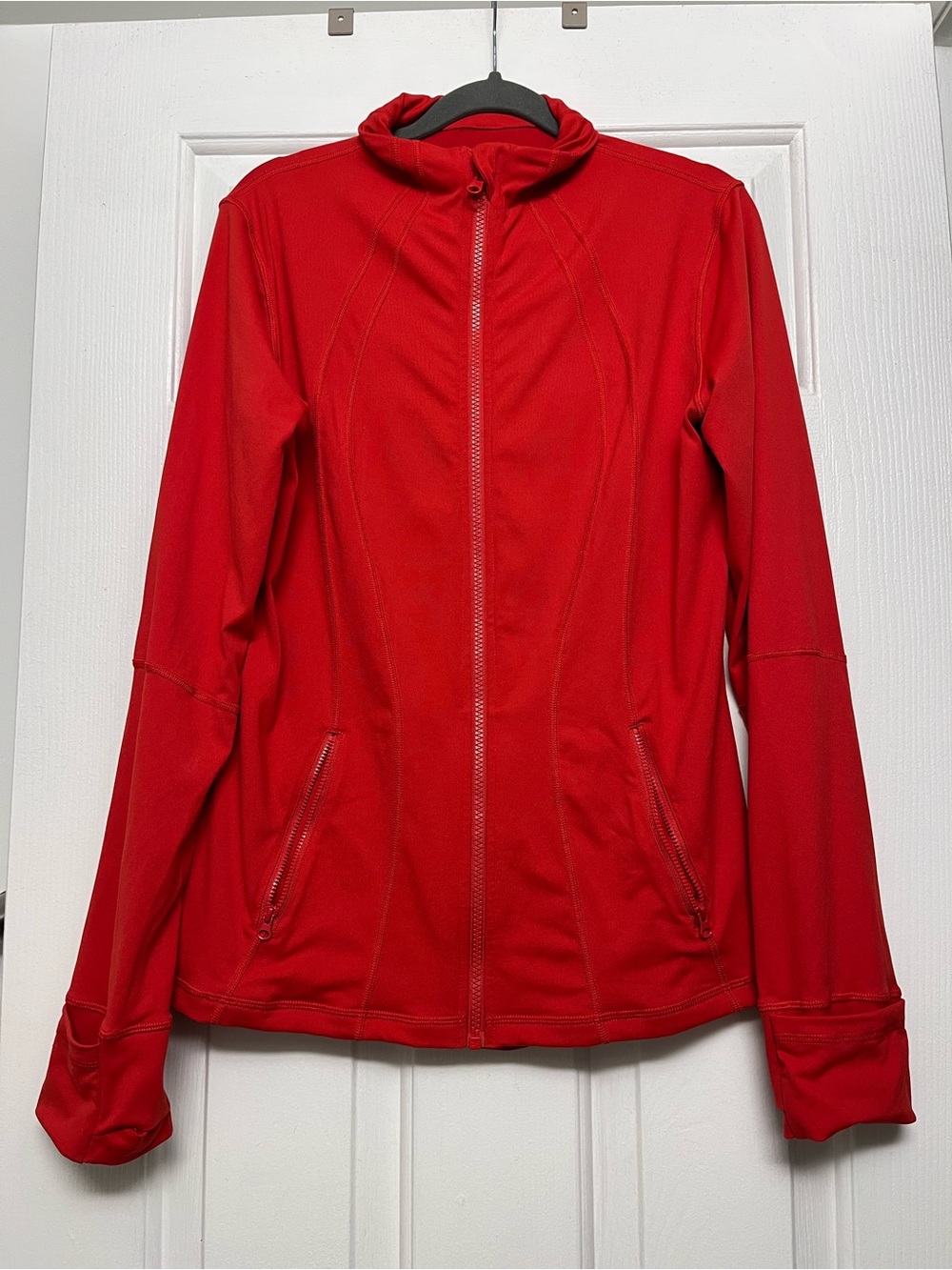 Women's Red Full-Zip Utility Jacket